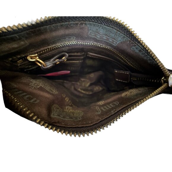 Juicy Couture Brown Leather Charm Wristlet Purse - Picture 13 of 15